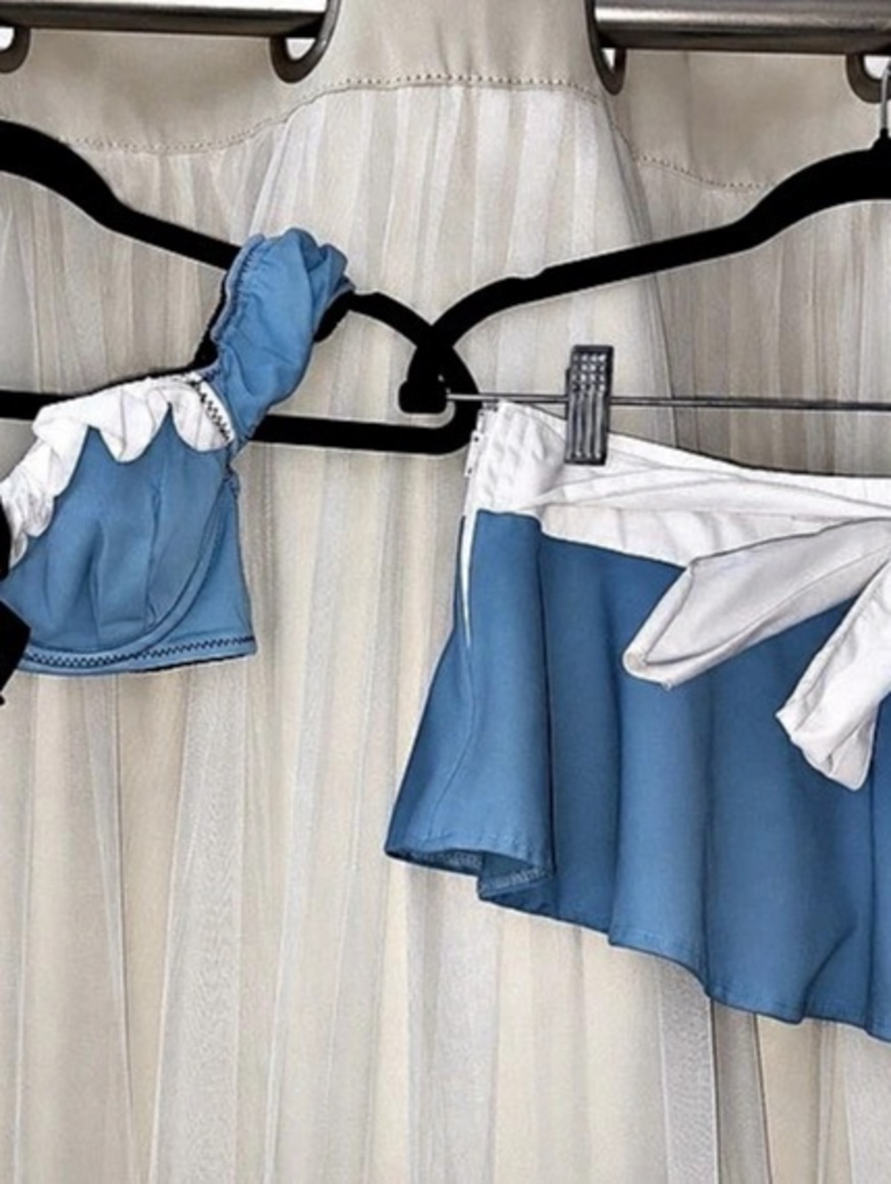 Sexy Alice in Wonderland Maid Costume Set – Blue White 2-Piece Set! Size XS